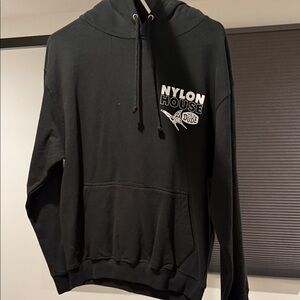 Nylon House Black Hoodie for Men